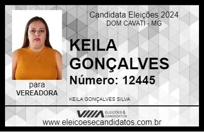 Candidato KEILA GONÇALVES 2024 - DOM CAVATI - Eleições