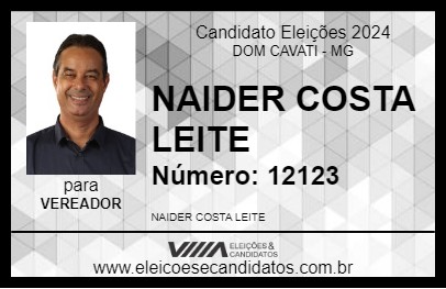 Candidato NAIDER COSTA LEITE 2024 - DOM CAVATI - Eleições