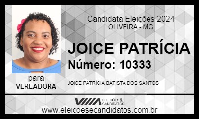 Candidato JOICE BATISTA ASSISTENTE SOCIA 2024 - OLIVEIRA - Eleições