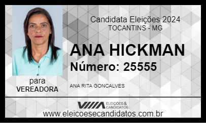 Candidato ANA HICKMAN 2024 - TOCANTINS - Eleições