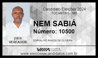 Candidato NEM SABIÁ 2024 - TOCANTINS - Eleições