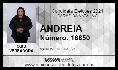 Candidato ANDREIA 2024 - CARMO DA MATA - Eleições