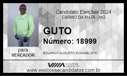 Candidato GUTO 2024 - CARMO DA MATA - Eleições