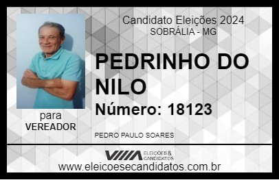 Candidato PEDRINHO DO NILO 2024 - SOBRÁLIA - Eleições