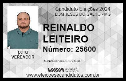 Candidato REINALDO LEITEIRO 2024 - BOM JESUS DO GALHO - Eleições