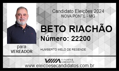 Candidato BETO RIACHÃO 2024 - NOVA PONTE - Eleições