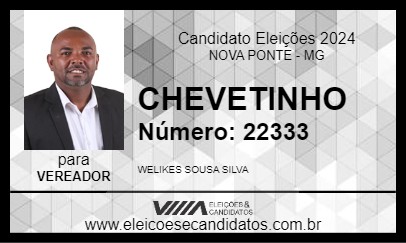 Candidato CHEVETINHO 2024 - NOVA PONTE - Eleições