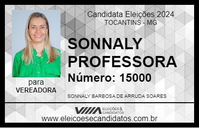 Candidato SONNALY PROFESSORA 2024 - TOCANTINS - Eleições