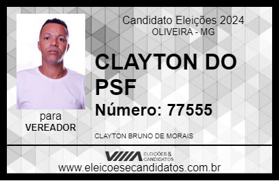 Candidato CLAYTON ENFERMEIRO 2024 - OLIVEIRA - Eleições