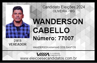 Candidato WANDERSON CABELLO 2024 - OLIVEIRA - Eleições