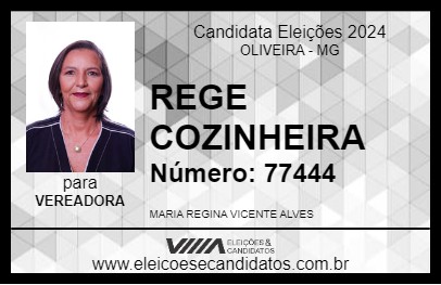 Candidato REGE COZINHEIRA 2024 - OLIVEIRA - Eleições