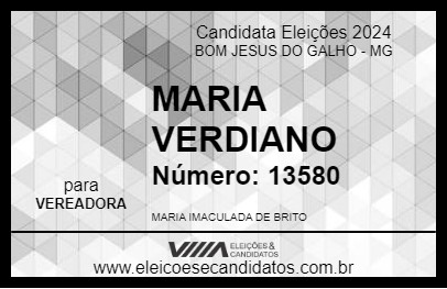 Candidato MARIA VERDIANO 2024 - BOM JESUS DO GALHO - Eleições