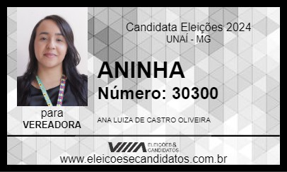 Candidato ANINHA 2024 - UNAÍ - Eleições