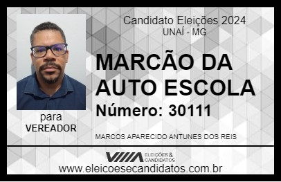 Candidato MARCÃO DA AUTO ESCOLA 2024 - UNAÍ - Eleições