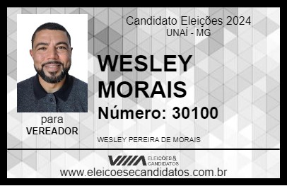 Candidato WESLEY MORAIS 2024 - UNAÍ - Eleições