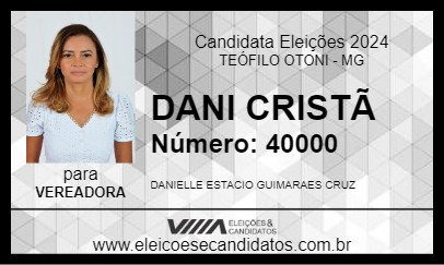 Candidato DANI CRISTÃ 2024 - TEÓFILO OTONI - Eleições