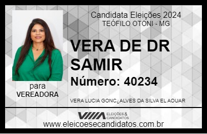 Candidato VERA DE DR SAMIR 2024 - TEÓFILO OTONI - Eleições