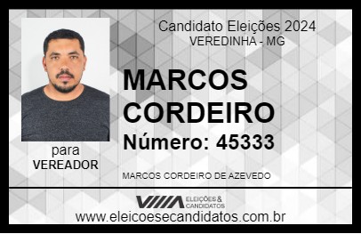 Candidato MARCOS CORDEIRO 2024 - VEREDINHA - Eleições