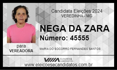 Candidato NEGA DA ZARA 2024 - VEREDINHA - Eleições