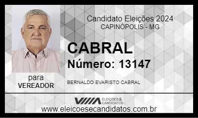 Candidato CABRAL 2024 - CAPINÓPOLIS - Eleições