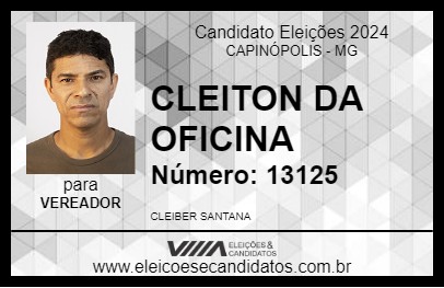 Candidato CLEITON DA OFICINA 2024 - CAPINÓPOLIS - Eleições