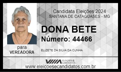 Candidato DONA BETE 2024 - SANTANA DE CATAGUASES - Eleições