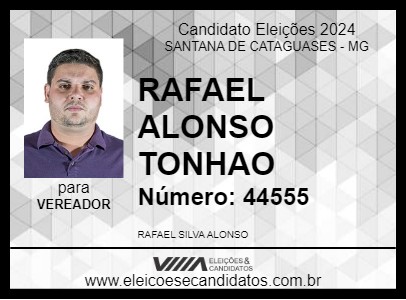 Candidato RAFAEL ALONSO TONHAO 2024 - SANTANA DE CATAGUASES - Eleições