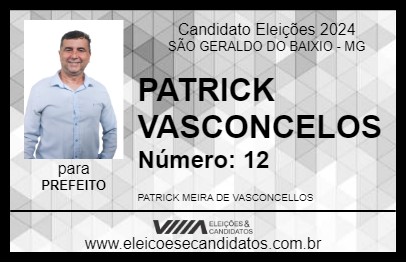 Candidato PATRICK VASCONCELOS 2024 - SÃO GERALDO DO BAIXIO - Eleições