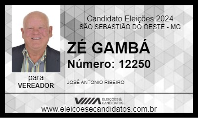 Candidato ZÉ GAMBÁ 2024 - SÃO SEBASTIÃO DO OESTE - Eleições