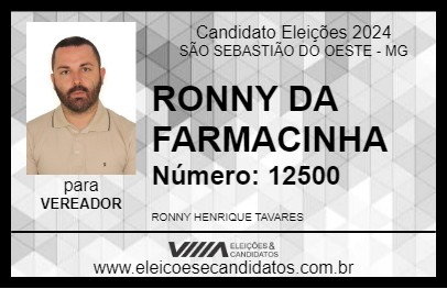 Candidato RONNY DA FARMÁCIA 2024 - SÃO SEBASTIÃO DO OESTE - Eleições