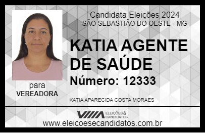 Candidato KATIA AGENTE DE SAÚDE 2024 - SÃO SEBASTIÃO DO OESTE - Eleições