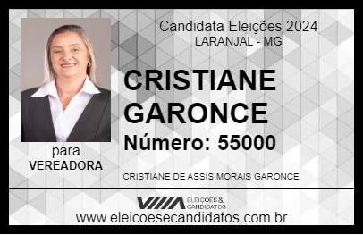 Candidato CRISTIANE GARONCE 2024 - LARANJAL - Eleições