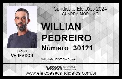 Candidato WILLIAN PEDREIRO 2024 - GUARDA-MOR - Eleições