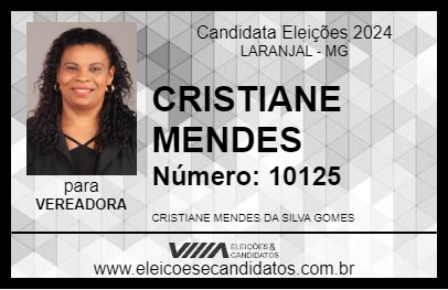 Candidato CRISTINA MENDES 2024 - LARANJAL - Eleições