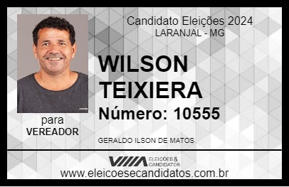 Candidato WILSON TEIXEIRA 2024 - LARANJAL - Eleições