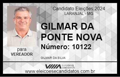 Candidato GILMAR DA PONTE NOVA 2024 - LARANJAL - Eleições