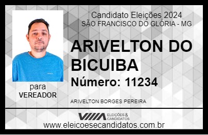 Candidato ARIVELTON DO BICUIBA 2024 - SÃO FRANCISCO DO GLÓRIA - Eleições