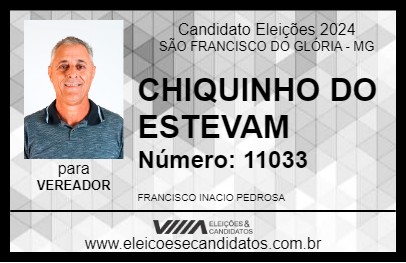 Candidato CHIQUINHO DO ESTEVAM 2024 - SÃO FRANCISCO DO GLÓRIA - Eleições