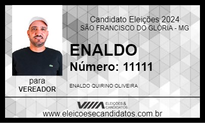 Candidato ENALDO 2024 - SÃO FRANCISCO DO GLÓRIA - Eleições