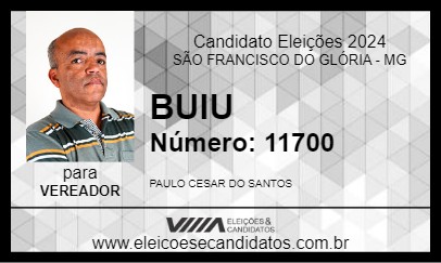 Candidato BUIU 2024 - SÃO FRANCISCO DO GLÓRIA - Eleições