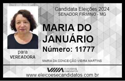 Candidato MARIA DO JANUÁRIO 2024 - SENADOR FIRMINO - Eleições