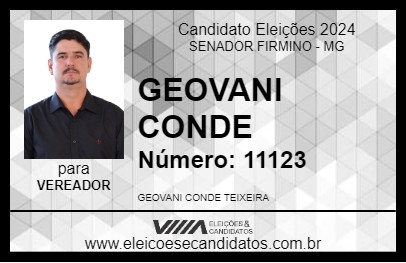 Candidato GEOVANI CONDE 2024 - SENADOR FIRMINO - Eleições