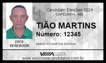 Candidato TIÃO MARTINS 2024 - CAPELINHA - Eleições