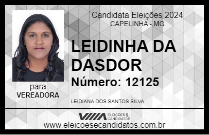 Candidato LEIDINHA DA DASDOR 2024 - CAPELINHA - Eleições