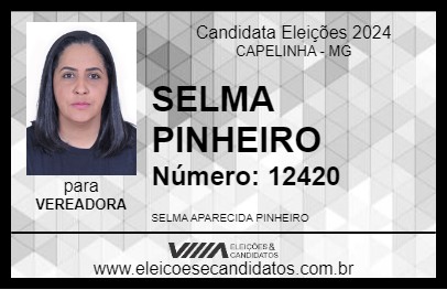 Candidato SELMA PINHEIRO 2024 - CAPELINHA - Eleições