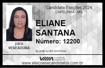 Candidato ELIANE SANTANA 2024 - CAPELINHA - Eleições