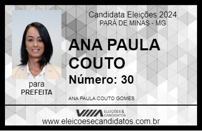 Candidato ANA PAULA COUTO 2024 - PARÁ DE MINAS - Eleições