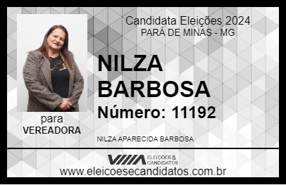 Candidato NILZA BARBOSA 2024 - PARÁ DE MINAS - Eleições