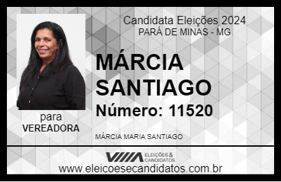 Candidato MÁRCIA SANTIAGO 2024 - PARÁ DE MINAS - Eleições