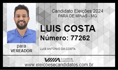 Candidato LUIS COSTA 2024 - PARÁ DE MINAS - Eleições